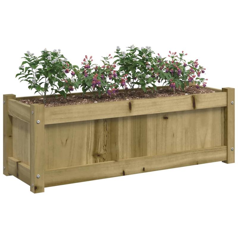 Bloemenrek – Plantenrek – Bloemenhouder – Plantenhouder – Houtrek Marrone – Geïmpregneerd Dennenhout – Weerbestendig – Set van 2 Stuks