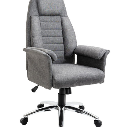 Ergonomische Bureaustoel – Comfortstoel – Kantoormeubilair – Werkstoel – Thuiswerkstoel – Verstelbare Zithoogte Tot 115 cm – Duurzaam Glas- en Roestvrij Stalen Frame – Grijs Gemêleerd