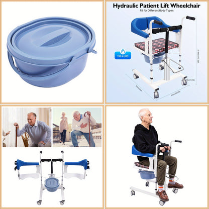 Liftstoel – Tilstoel – Transferstoel – Rolstoel – Mobiliteitsstoel – Hydraulisch Verstelbaar – Carbonstaal – Maximale Draagkracht 180 kg – Eenvoudige Hand- en Voetbediening