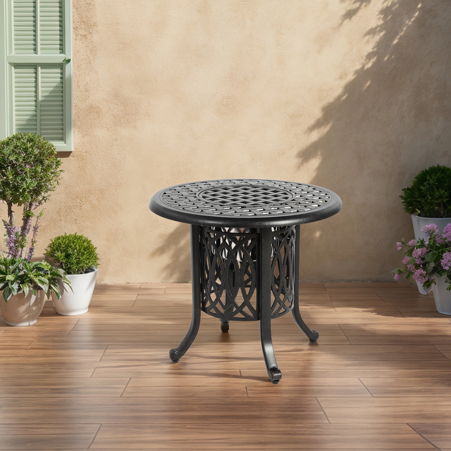 Buitentafel – Tuintafel – Balkontafel – Bijzettafel – IJsemmer tafel – Aluminium – Compact met Verstelbare Voeten