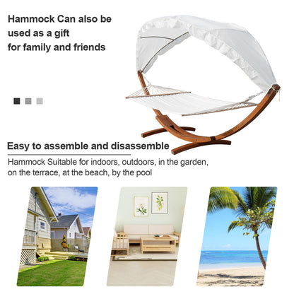 Dubbele Hangmat – Hangmat Met Frame – Tuinhangmat – Tuinmeubel – Larikshouten Frame – Zonnedak – 200 Kg Draagkracht