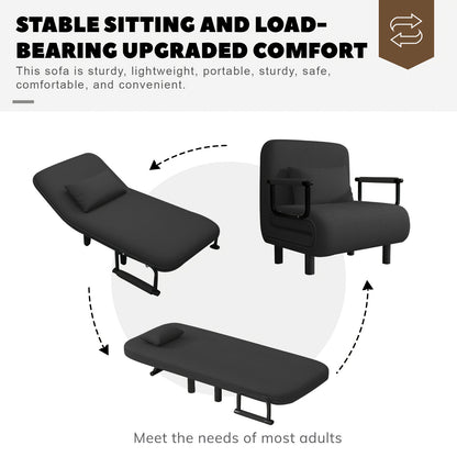 Slaapstoel – Slaapbank – Fauteuil – Ligstoel – Bedstoel – Verstelbare Rugleuning 5-Standen – Duurzaam Polyester 60x68x85 cm
