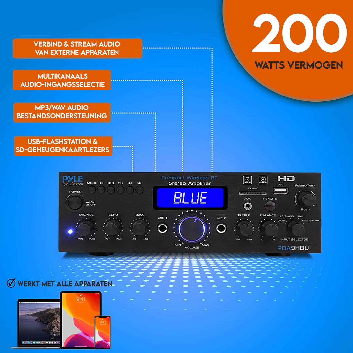 Versterker – Audioversterker – Stereoversterker – Multi-Channel Versterker – HiFi Versterker – 200W vermogen – Bluetooth en HDMI aansluitingen