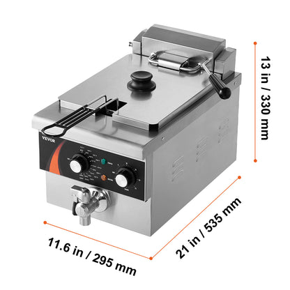Friteuse – Frituurpan – Elektrische Friteuse – Koude Zone Friteuse – Deep Fryer – 8,5 Liter – Roestvrij Staal – 2200 Watt