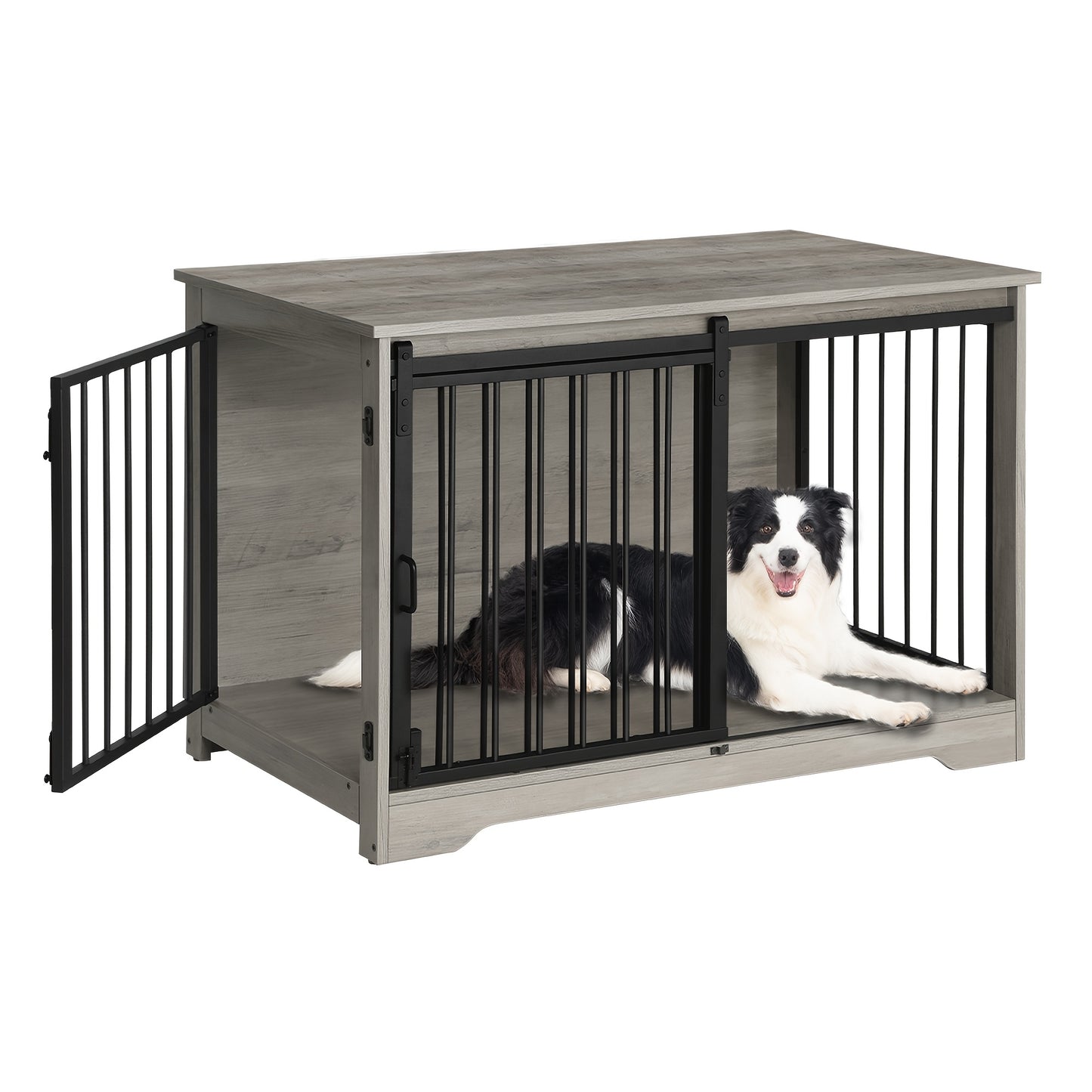 Furniture for Dog Crates, 100Cm Indoor Dog Kennel with Sliding And Double Doors, Contemporary Wooden Design, Appropriate for Small, Medium, And Large Dogs. - QUORE