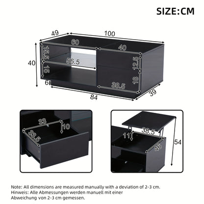 Sofa Tafel – Salontafel – Bijzettafel – Sidetable – Eettafel – Hoogte Verstelbaar – Metalen Frame & Opberglade