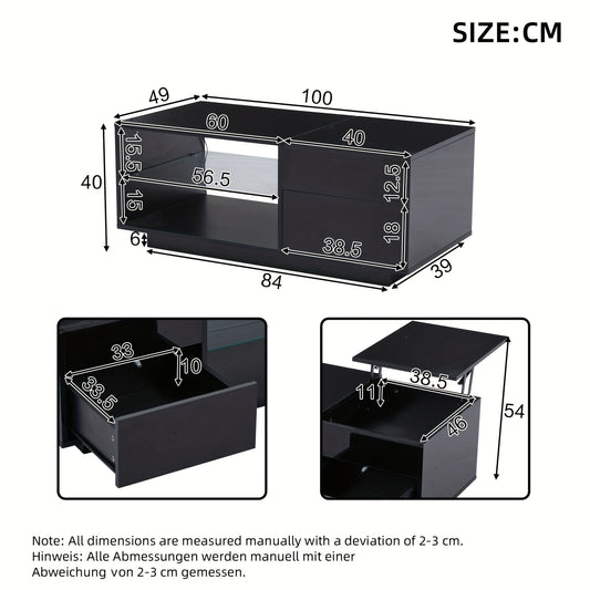 Sofa Tafel – Salontafel – Bijzettafel – Sidetable – Eettafel – Hoogte Verstelbaar – Metalen Frame & Opberglade