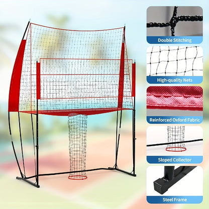 Volleybalnet – Trainingsnet – Oefennet – Speelnet – Volleybal Trainingsapparaat – Verstelbaar Net – Draagbaar & Lichtgewicht – 243x45x35 cm PE Materiaal