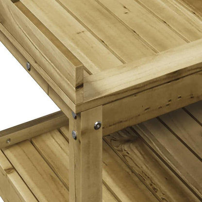 Plantentafel – Plantenstandaard – Plantenrek – Bloementafel – Bijzettafel – Bruin – Stevig Massief Dennenhout – 108x45x86,5 cm – Voor Binnen & Buiten