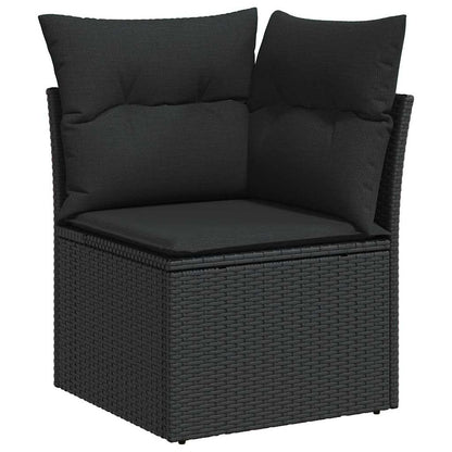 Modulaire Loungeset Tuin – Loungeset Buiten – Tuinbank – Loungesofa – Tuinmeubilair – Zwart Met Salontafel – Weerbestendig Handgevlochten Rattan – Comfortabele Foamkussens
