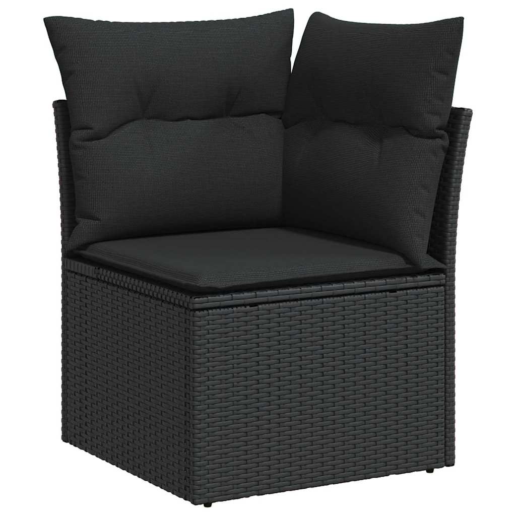 Tuinbank – Buitenbank – Loungeset – Tuinmeubel – Modulaire Bank – Handgevlochten Polyrattan – Verstelbare Poten – Weerbestendig Zwart