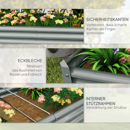 Verhoogd Tuinbed – Moestuinbak – Groentebak – Plantenbak – Kruidenbak – Gegalvaniseerd Staal – Weerbestendig Met Anti-Snijrand – 180x90x30 cm