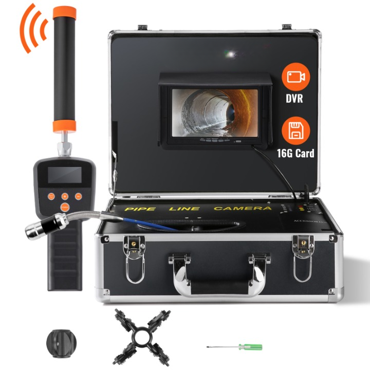 Rioleringscamera – Pijpinspectiecamera – Inspectiecamera – Rioolcamera – Endoscoop – 7 Inch LCD Scherm – 30 Meter Semi-Starre Kabel