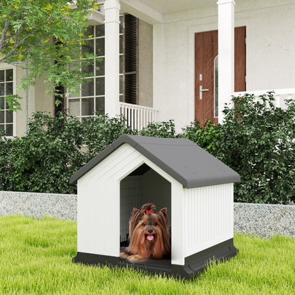 Hondenhok – Hondenkennel – Hondenhuis – Hondenbench – Buitenkennel – Waterdicht Kunststof – Compact 62x61x60 cm – Ventilatieraampje