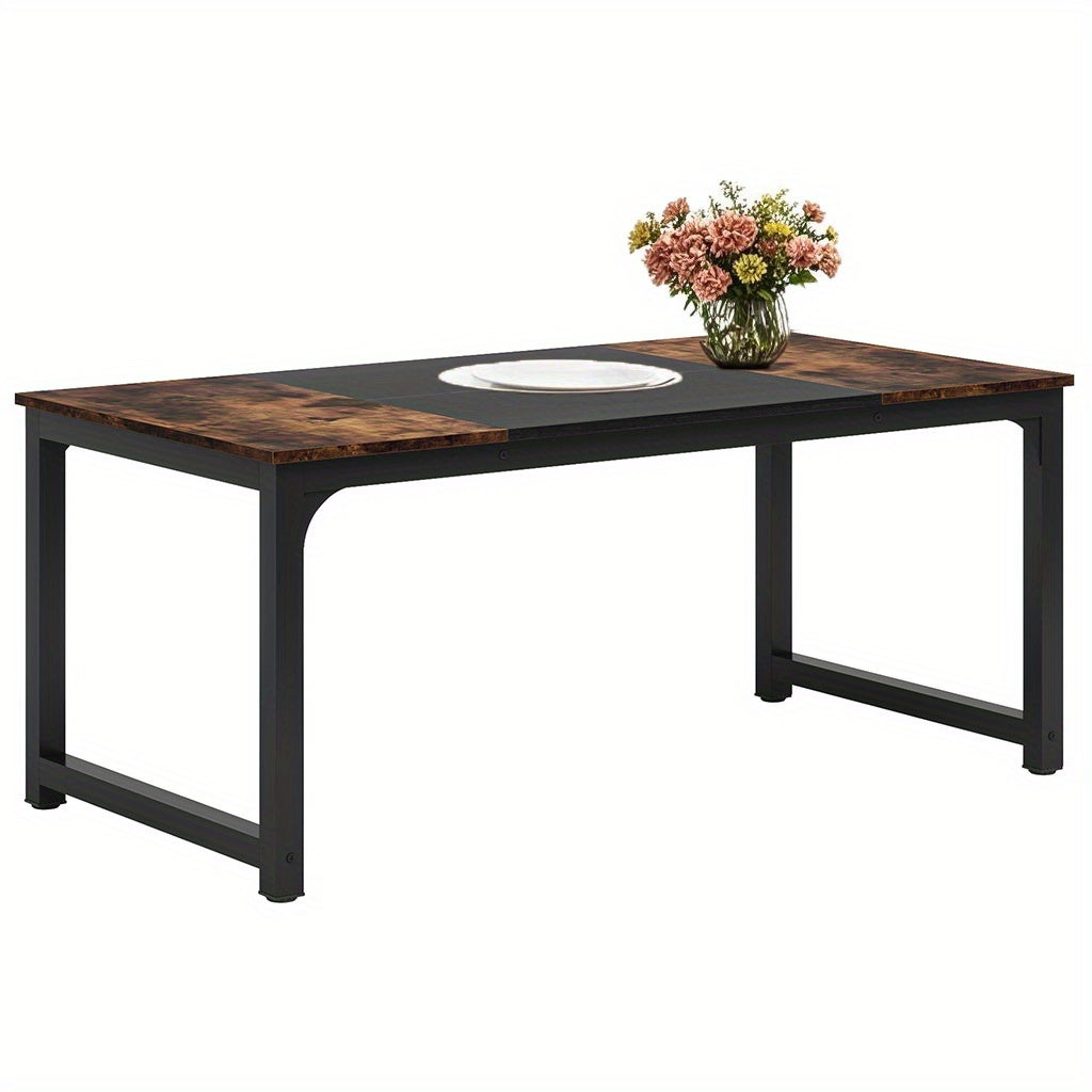 Eettafel – Keukentafel – Tafel – Eetkamertafel – Houten Tafel – 160x80x75 cm – Metalen Frame – Bruin Zwart