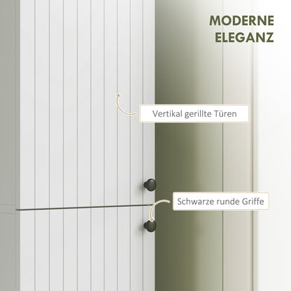 Wandkast Badkamer – Opbergkast – Toiletkast – Muurkast – Badkamerrek – Wit Gelakt – 6 Ruime Planken – Compact & Waterafstotend