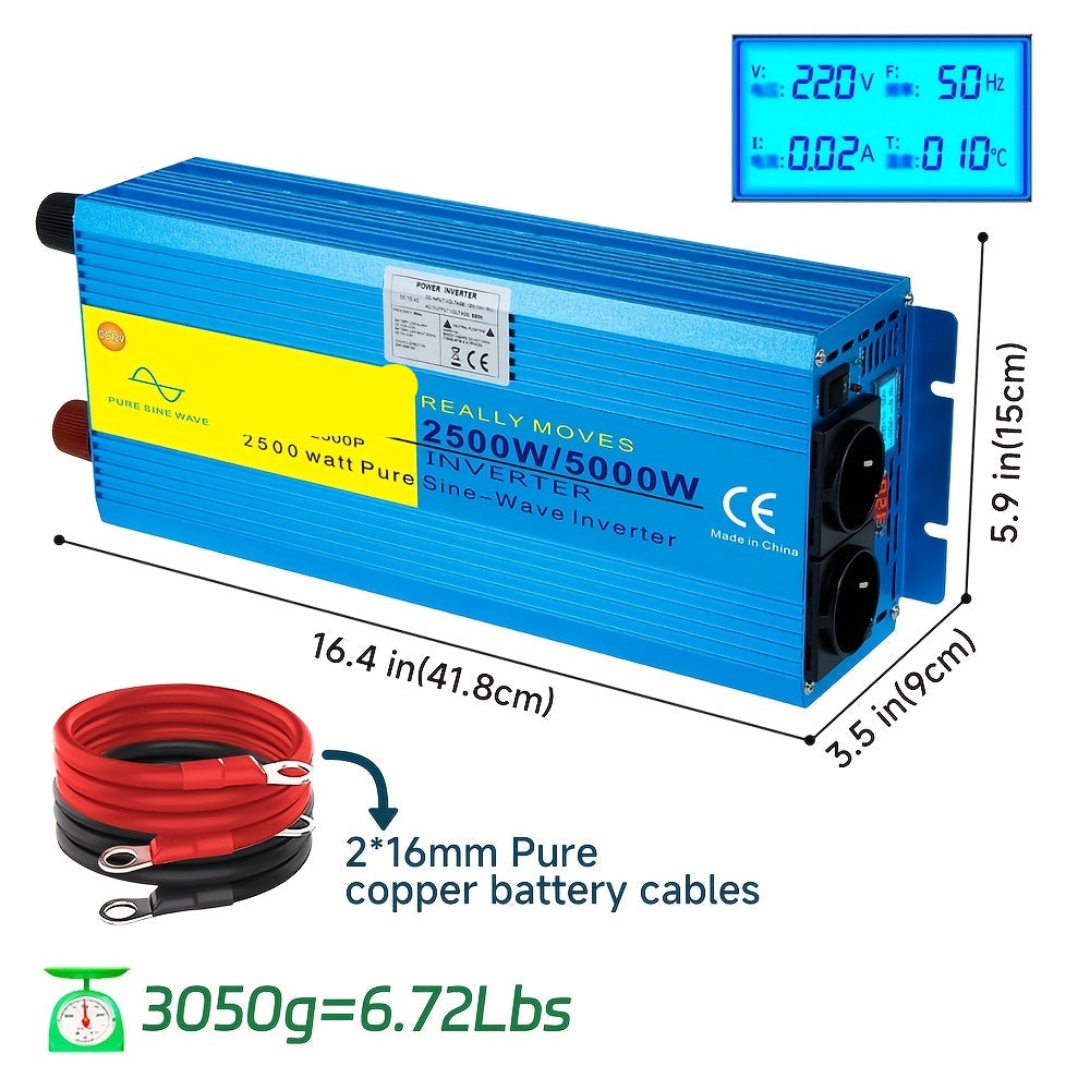 Omvormer – Stroomomzetter – Spanning Converter – Inverter – 2500W Continu Vermogen – 12V En 24V Input