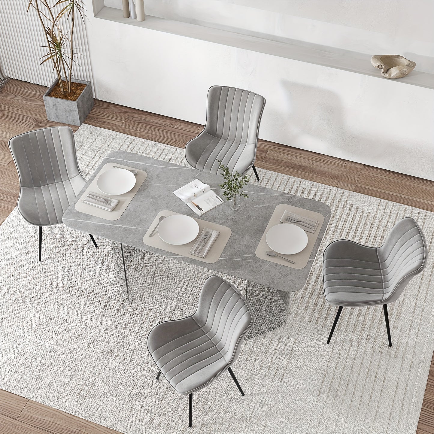 Eetkamerstoelen – Stoelen – Dining Stoelen – Zetels – Design Stoelen – Set van 2 Lichtgrijze Eetkamerstoelen – Ergonomisch Ontwerp – Memory Foam Zitting