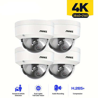 Beveiligingscamera – Camerabewaking – Buitencamera – IP Camera – 4K Ultra HD Resolutie – Dubbel Kleurennachtzicht – Ingebouwde Microfoon – PoE Aansluiting