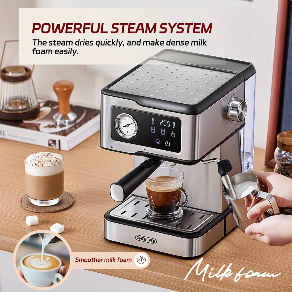 Espressomachine – Semi-automatisch – Koffiezetapparaat – Cappuccinomachine – IJskoffiemachine – 20 Bar Druk – 1,5L Afneembaar Waterreservoir