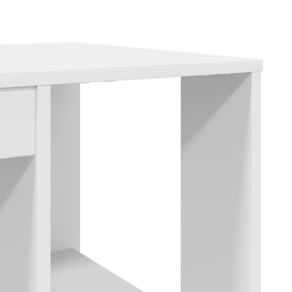 Computer Bureau – Werktafel – Studietafel – Bureau Met Opbergruimte – Thuiswerkplek – Modern Minimalistisch Ontwerp – Stevig Houten Materiaal – Eenvoudige Montage – Wit