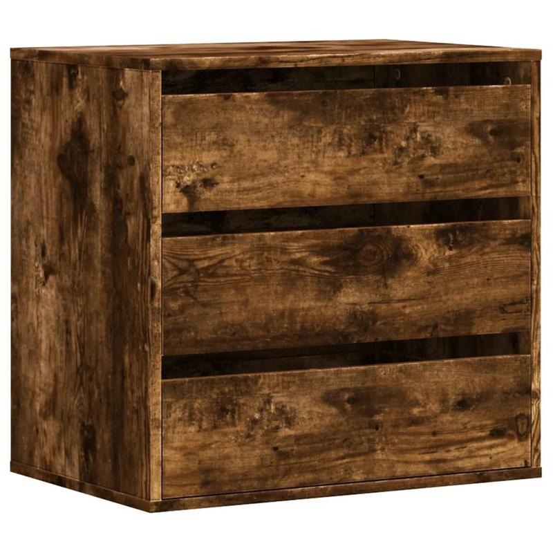Modern Minimalist Solid Wood Storage Chest of Drawers with Lockable Mechanism - Dark Brown/ Smoke Oak Finish, 4-Drawer Heavy-Duty Floor Cabinet with Spacious Top, Easy Assembly for Bedroom, Living Room & Home Office Organizat