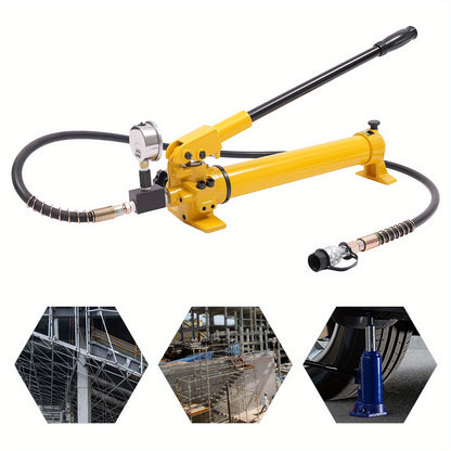 Hydraulische Handpomp – Handmatige Pomp – Hydraulische Pers – Oliepomp – Drukpomp – Hoge Druk Tot 700 Bar – Compact & Draagbaar – Gele Uitvoering