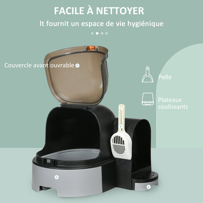 Kattenbak – Kattenbakken – Kattentoilet – Kattenhuis – Gesloten Kattenbak – Makkelijk Schoon Te Maken – Ruime Zij-Ingang – Donkergrijs