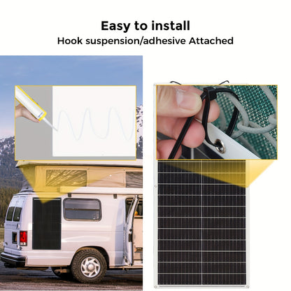 Flexibele Zonnepanelen – Buigbare Zonnecel Panelen – Zonnepaneel Set – Solar Module – 4x 80W 320W Totaal – Monokristallijn – Hoog Rendement – Lichtgewicht – Weerbestendig – 12V/24V Compatible