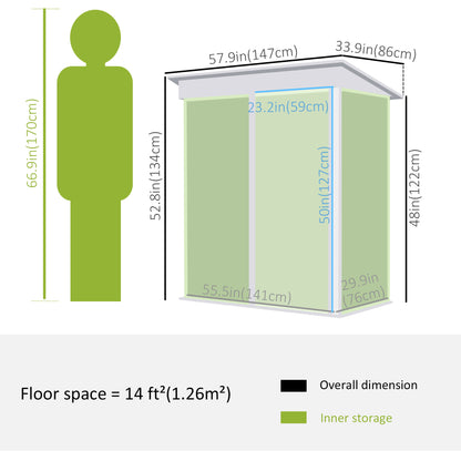 Tuinhuisje – Tuinschuur – Berging – Gereedschapsschuur – Afvalbakkenberging – 1,26 m² Opbergruimte – Gepoedercoat Stalen Frame