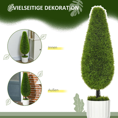 Kunstboom Cipres – Kunstplant – Nepplant – Kunstcipres – Kunstbomen – Set Van 2 – 90 cm Hoog – Kwalitatief Kunststof Met Pot