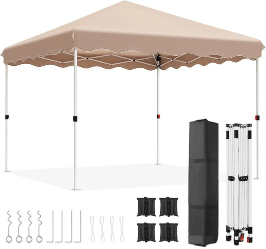 Opvouwbare partytent - Gemakkelijk op te zetten - Pop-up - Waterdicht - Paviljoen - Luifel - 300 CM x 300 CM - Beige