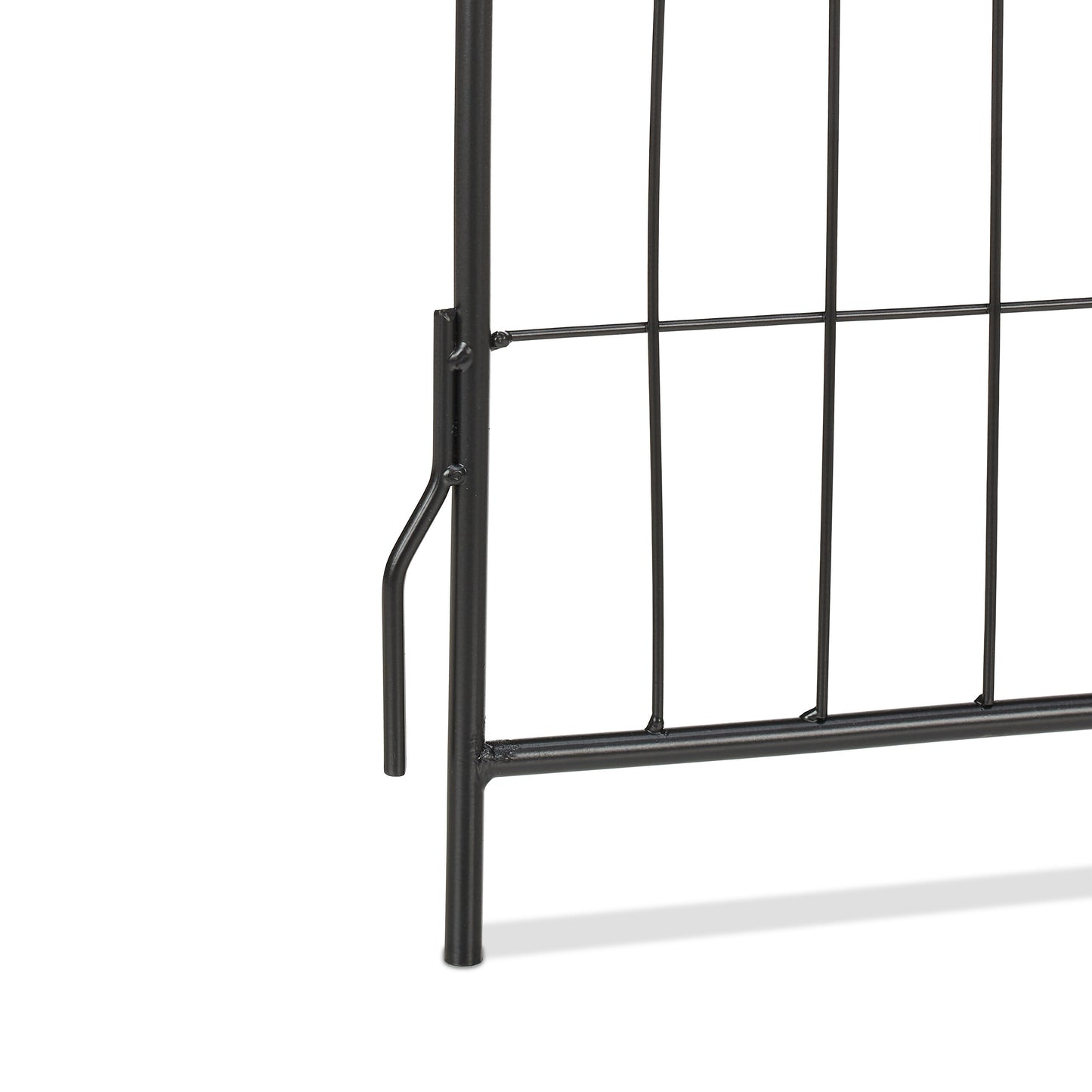 Tuinomheining – Tuinafscheiding – Tuinhek – Sieraad Voor Tuin – 4-Delige Set – Zwart Gecoat IJzer – 375 cm Lang