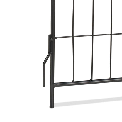 Tuinomheining – Tuinafscheiding – Tuinhek – Sieraad Voor Tuin – 4-Delige Set – Zwart Gecoat IJzer – 375 cm Lang