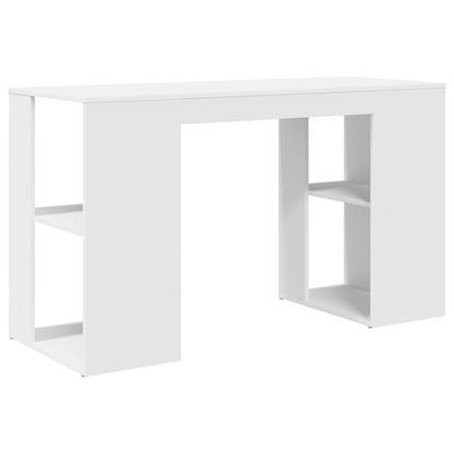 Computer Bureau – Werktafel – Studietafel – Bureau Met Opbergruimte – Thuiswerkplek – Modern Minimalistisch Ontwerp – Stevig Houten Materiaal – Eenvoudige Montage – Wit
