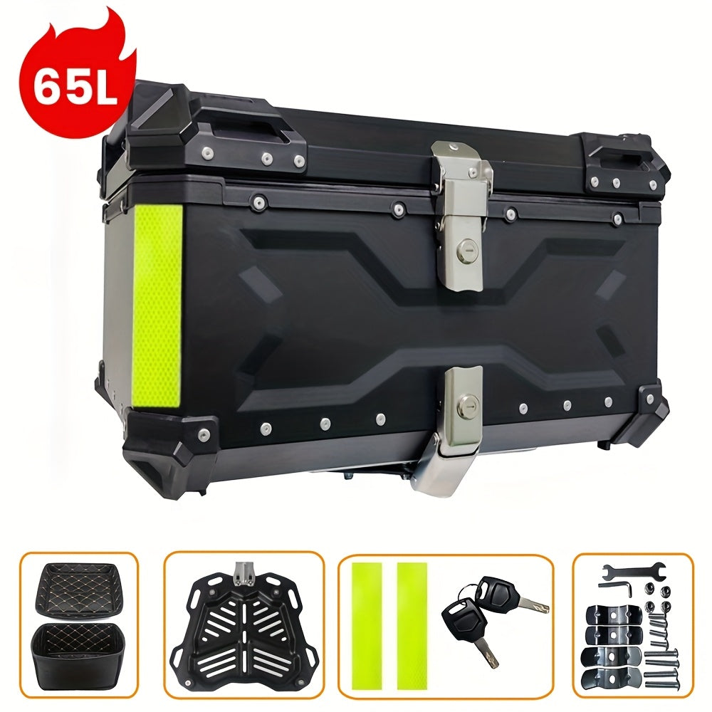 Motorfiets Topkoffer – Achterkoffer – Bagagedrager Koffer – Helmkoffer – Toolbox – 65L Inhoud – Waterdicht Aluminium