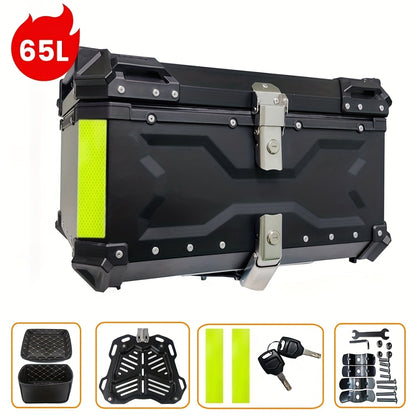 Motorfiets Topkoffer – Achterkoffer – Bagagedrager Koffer – Helmkoffer – Toolbox – 65L Inhoud – Waterdicht Aluminium