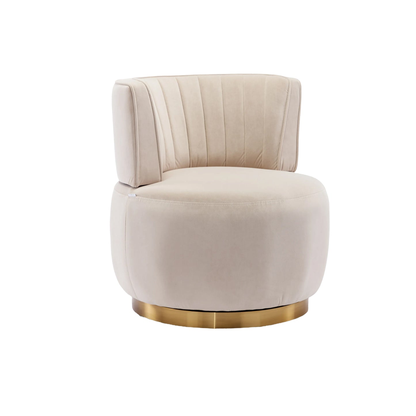 Draaifauteuil – Bureaustoel – Loungefauteuil – Swivel Chair – Fauteuil Beige – 360° Rotatie – Fluweelzachte Bekleding