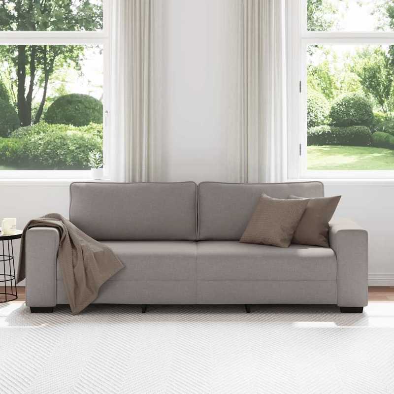 3-Zits Bank – Sofa – Zetel – Loveseat – Couch – Taupe – 180 cm – Zachte Stof – Comfortabel Design