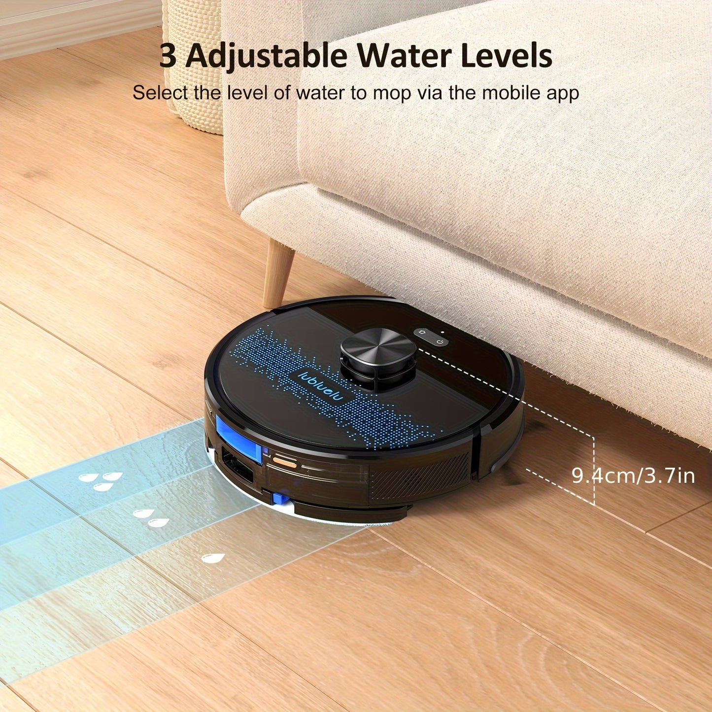 Lubluelu SL60 Ultra Robot Vacuum and Mop Combo with Self-Charging, 4500Pa Strong Suction, Smart Mapping & Navigation, 24 No-Go Zones, App/Alexa/ Assistant Control, Anti-Siphon System, Compatible for Pet Hair on Carpets & Hard