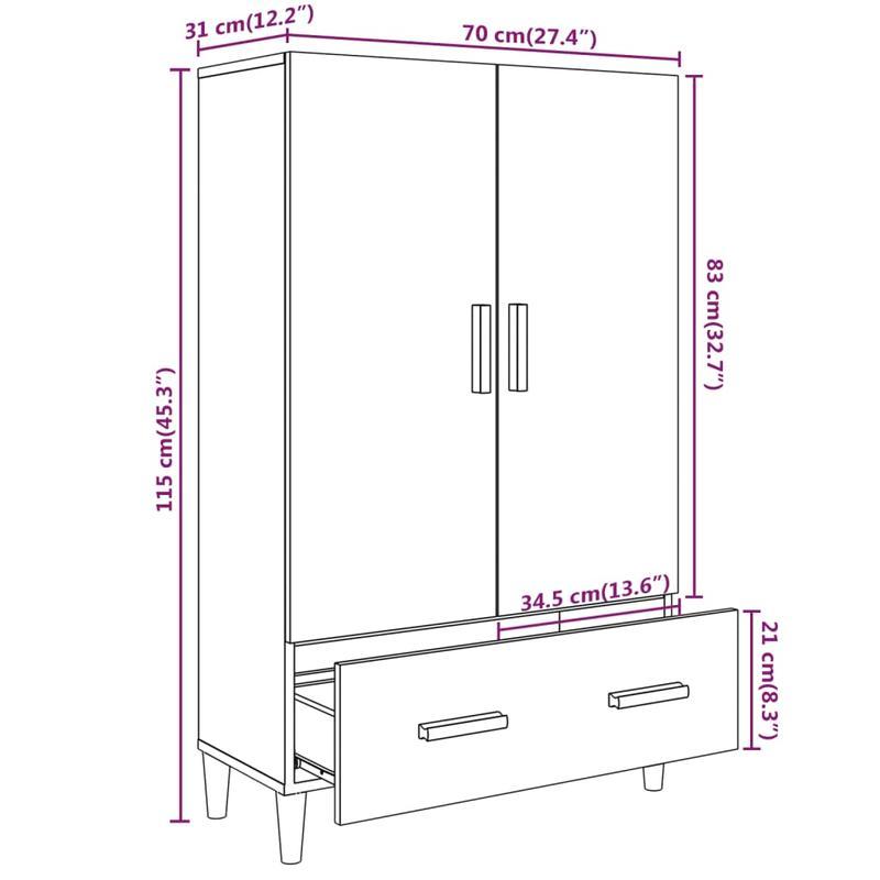 Opbergkast – Kasten – Opbergmeubel – Ladekast – Opbergrek – Wit – Compact Design – 3 Lades & Open Schappen – Kunststof Hout Met Metalen Handgrepen