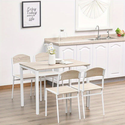 Eettafelset – Eettafel – Tafel – Eetkamertafel – Keukentafel – Modern Landelijk – Ruimtebesparend Ontwerp – Duurzaam Hardhout Met Metaal