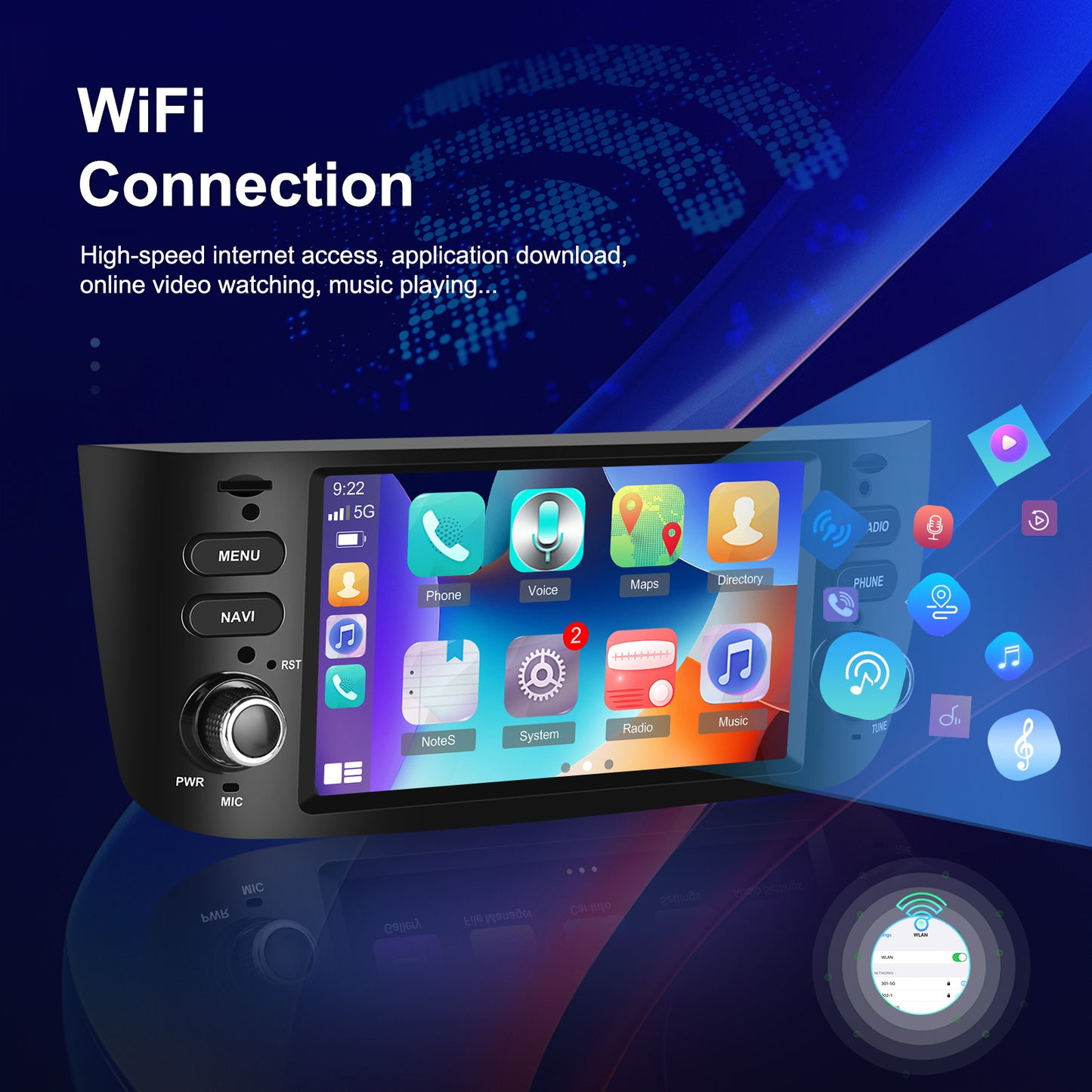 Hikity [2+64G] for Android 13 Car Stereo Radio 15.75cm HD Screen Autoradio for Fiat Punto (2010-2016)/Linea (2012-2015) Support Carplay,, WiFi, GPS, Voice Control, Backup Camera