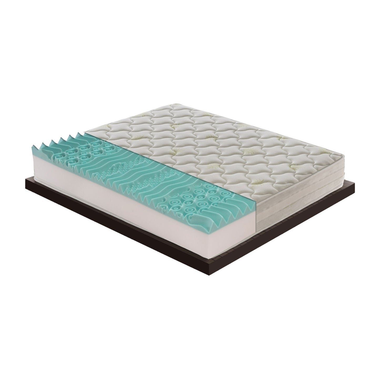 Memory Foam Mattress, 25 cm Mattress Height, 5 cm Memory Foam Height, 9 Zones of Differentiated Support, Orthopedic and Non-Deformable, Removable with Hygienic Aloe Cover