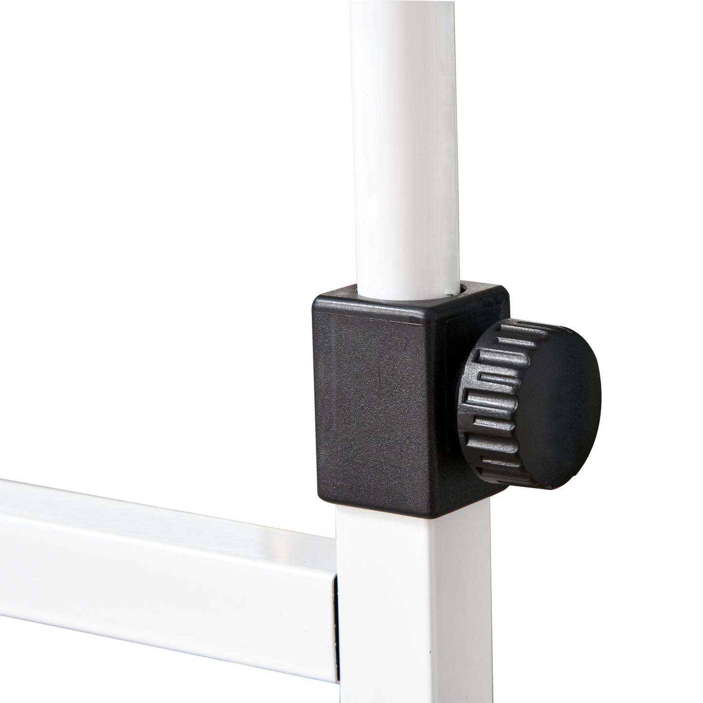 Zijtafeltje – Bijzettafel – Nachtkastje – Serveerwagen – Mobiel Tafeltje – Verstelbare Hoogte 72-82 cm – Metalen Frame Met 2 Opbergrekken