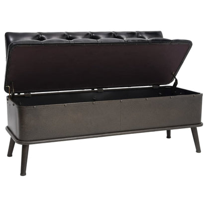 Opbergbank – Zitbank – Opbergkist – Halbank – Opbergmeubel – Kunstleren Bekleding – Hardhouten Frame – Rugleuning – Crème