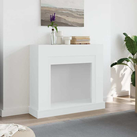 Haardscherm – Haardomranding – Haardafrastering – Kachelhek – Veiligheidshek – Wit – Hout – 100x30x87,5 cm – Beschermend – Stijlvol