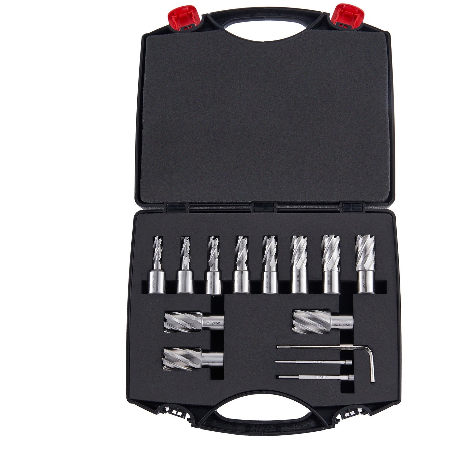 Kernboorset – Kernboren – Holle Slimme Boren – Magneetboor Bitset – Cirkelboor Set – HSS Snelstaal – 11-delig – Diameter 11-27 mm – Max Boordiepte 25 mm – Weldon Schacht