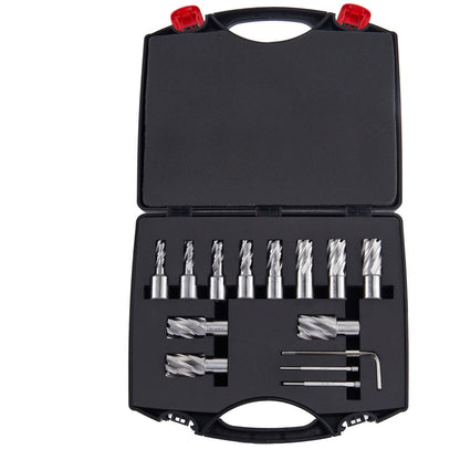 Kernboorset – Kernboren – Holle Slimme Boren – Magneetboor Bitset – Cirkelboor Set – HSS Snelstaal – 11-delig – Diameter 11-27 mm – Max Boordiepte 25 mm – Weldon Schacht