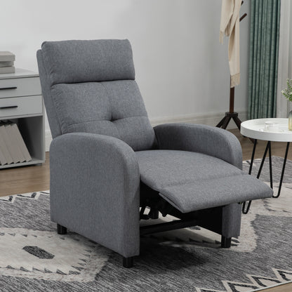 Relaxfauteuil – Relaxstoel – Ligstoel – Leunstoel – Fauteuil Met Voetensteun – Linnenstof Grijs – Belastbaar Tot 150 Kg
